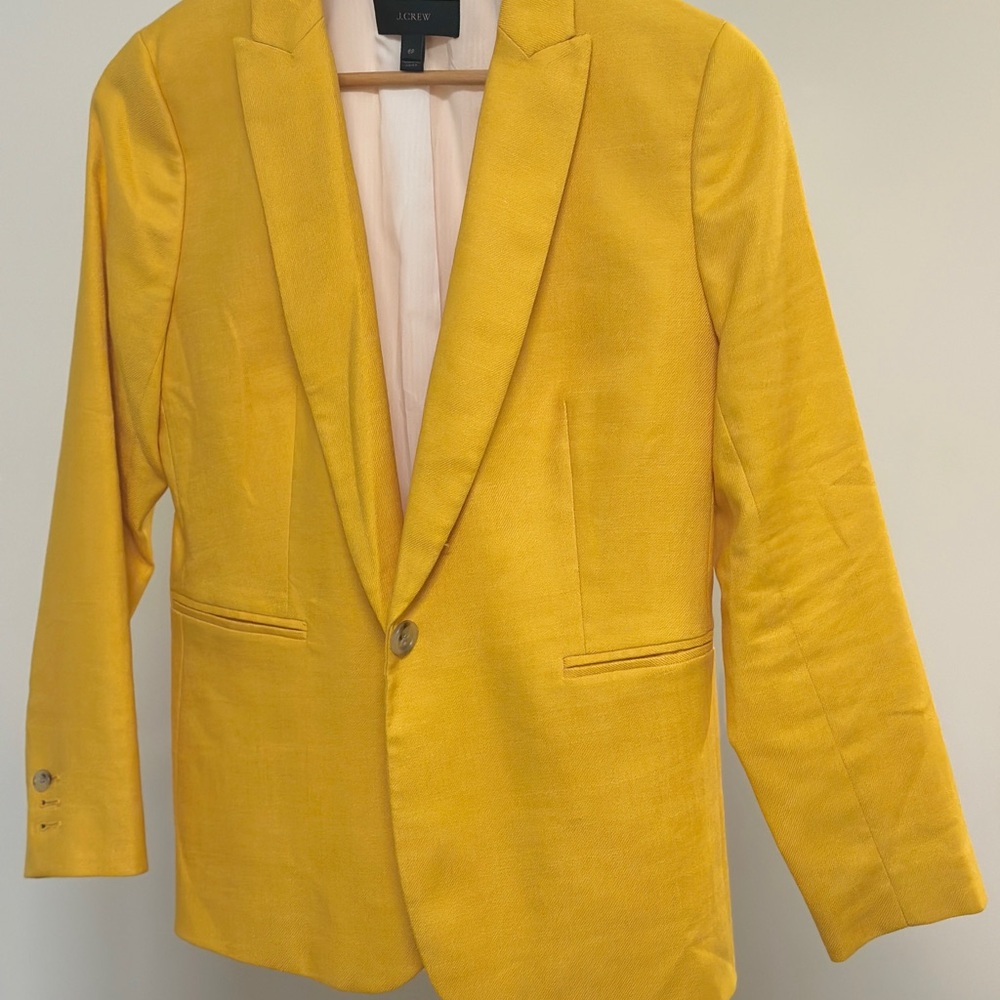 J. Crew Yellow Sport Coat with Tailored Fit and Notched Lapels